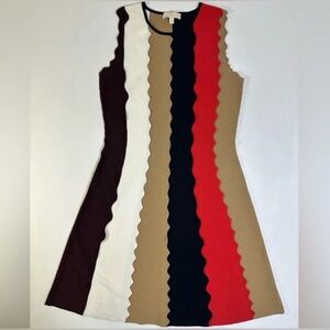 Rare Etcetera Scalloped Colorblock Knit Dress XS